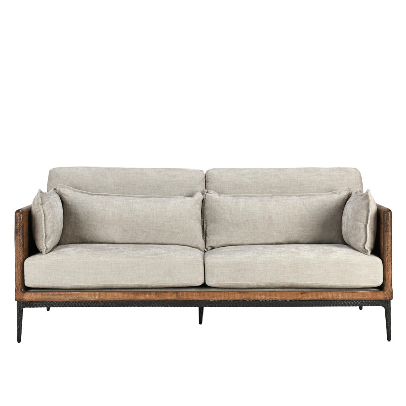 Classic Home Renfrow Reclaimed Wood Sofa & Reviews | Wayfair - Reclaimed Wood Modern Sofa